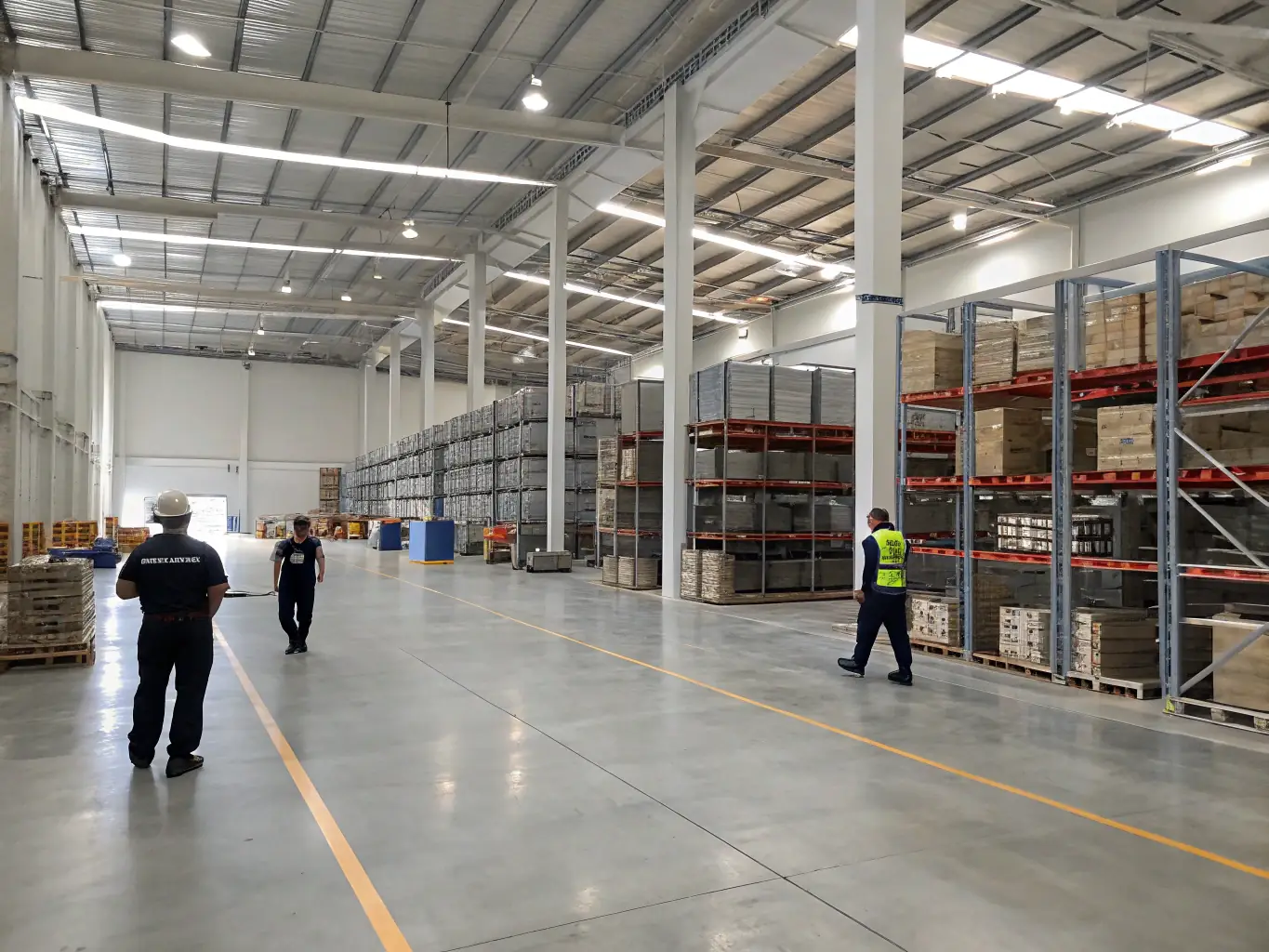 A well-organized warehouse with shelves stocked with various products, representing efficient inventory management at Fulfillmasters.